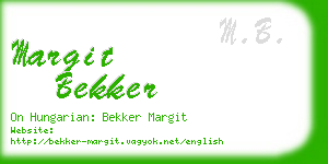 margit bekker business card